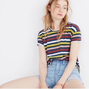 ✨LAST CHANCE✨ Madewell Whisper Cotton Crewneck Striped Tee. Size L